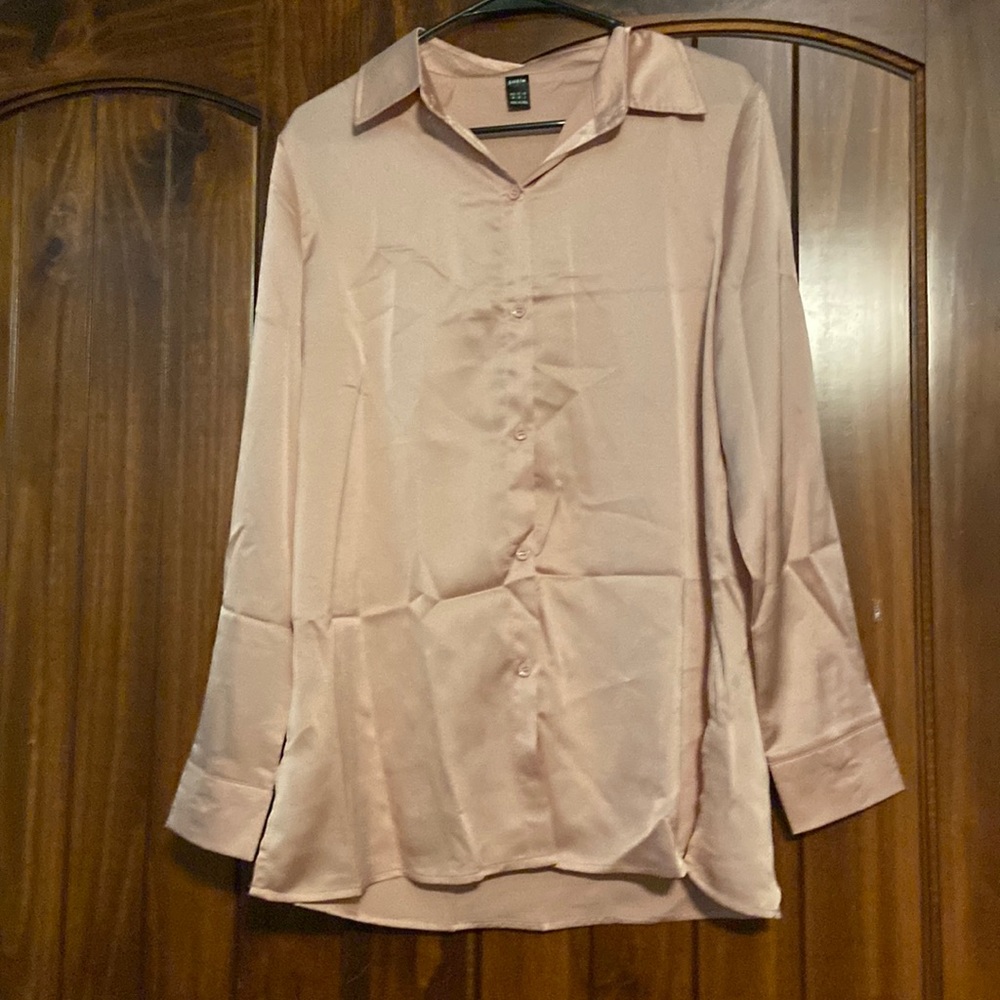 Shein pink blouse